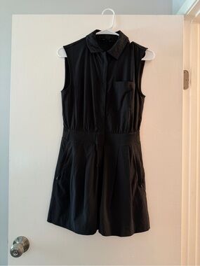 Athleta Sleeveless Black Collared Romper